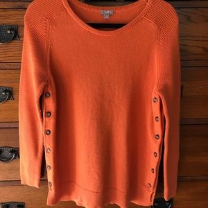 J Jill Burnt orange cotton and wool blend sweater